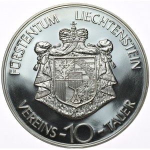 Lichtenštajnsko, 10 toliarov, 1986.