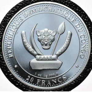 Kongo, 20 Franków, 2020r., Plesiosaurus
