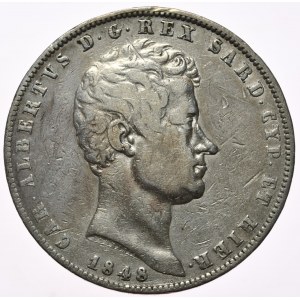Sardynia, 5 Lirów, 1848r.