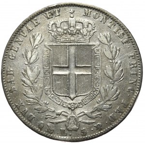 Sardynia, 5 Lirów, 1848r.