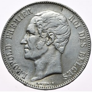 Belgio, 5 franchi, 1849.