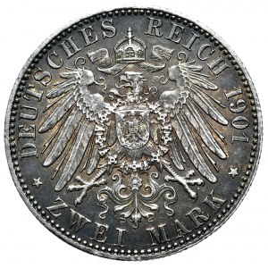 Niemcy, Prusy, 2 marki 1901 A, Berlin, 300 lat Królestwa Prus