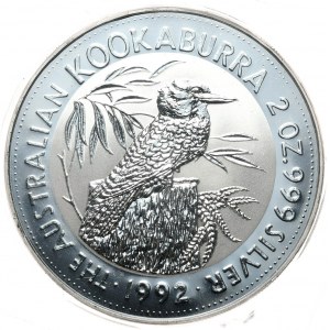 Australia, Kookaburra, 1992, 2 oz, 2 uncje Ag 999, pryzmat
