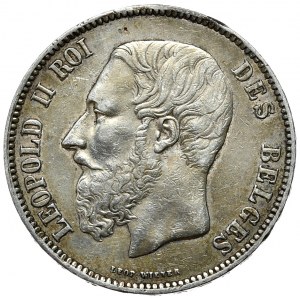 Belgia, 5 Franków, 1874r.