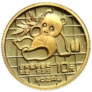 Chiny, panda 1989, 1/10 oz, Au 999