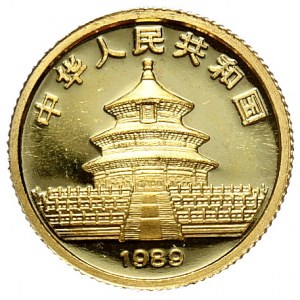 Chiny, panda 1989, 1/10 oz, Au 999