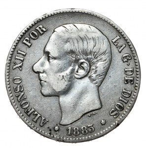 Hiszpania, 5 Peset, 1883r.