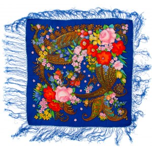 Folk scarf with floral motif