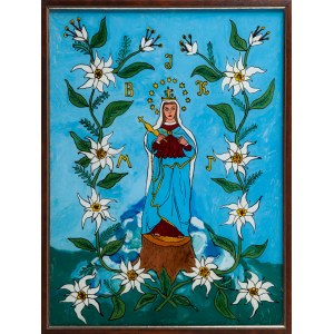 Glass painting Mary Queen of Peace