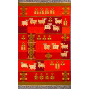 Kilim with animal and plant motifs