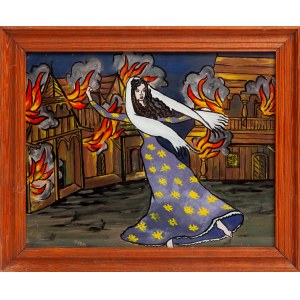 Painting on glass (Fire)