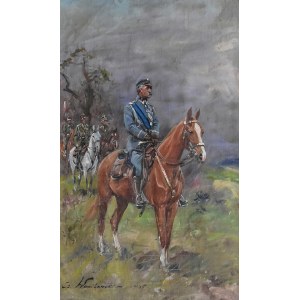 Czesław WASILEWSKI (1875-1947), Portrét maršala Józefa Piłsudského na koni, 1935