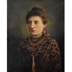 Ludwik GĘDŁEK (1847-1904), Portrét ženy s perlovým náhrdelníkom