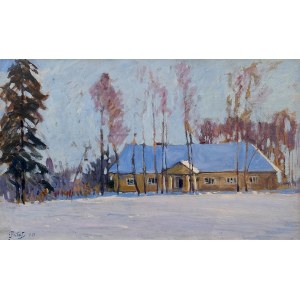 Julian FAŁAT (1853-1929), Dwór zimą, 1913