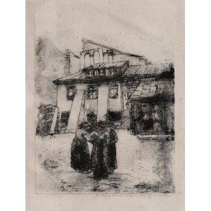 Józefa KRATOCHWILA-WIDYMSKA (1878-1965), Żydzi przed synagogą Złota Róża we Lwowie