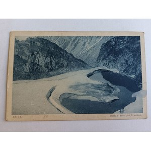 POSTCARD TATRA FROZEN POND UNDER ZAWRAT, PHOTO OPP, STAMP PTT SHELTER IN ROZTOKA, PRE-WAR