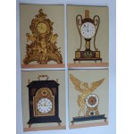 SET OF 9 POSTCARDS ŁAŃCUT MUSEUM, CLOCKS, MANTEL CLOCK, CHIMING CLOCK, CABINET CLOCK, FOT BALICKA-FRIBES