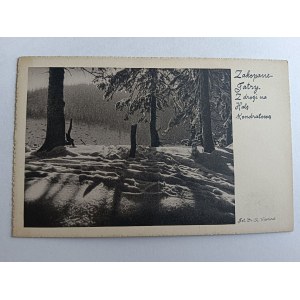 POSTCARD ZAKOPANE, TATRA, WINTER, FROM THE ROAD TO HALA KONDRATOWA, PRE-WAR, FOT WIECZOREK