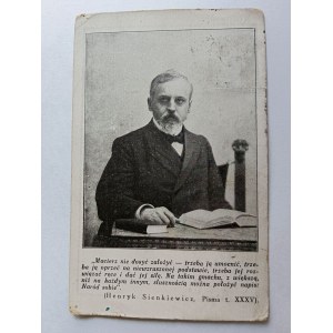 POCZTÓWKA HENRYK SIENKIEWICZ, PRZEDWOJENNA, ZNACZEK, STEMPEL 1931 R