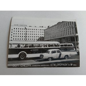 ZDJĘCIE WARSZAWA, DOM CHŁOPA, SIEDZIBA ODDZIAŁU STW GROMADA AUTOBUS SAMOCHÓD
