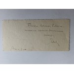 NAME CARD MOSCICE, TARNÓW, PRE-WAR 1938
