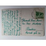 POSTCARD DUSZNIKI ZDRÓJ DOLINA STRĄŻYSKA, STAMP, 1949
