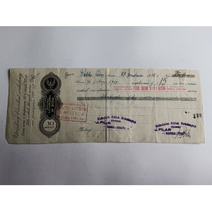 WEKSEL, URZĘDOWY BLANKIET WEKSLOWY, PRZEDWOJENNY, PIECZĄTKA STEMPEL RABKA ZDRÓJ 1938 R