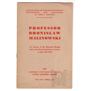 PSZnZ Książka “Professor Bronisław Malinowski”