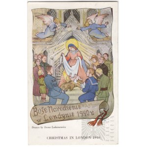 PSZnZ Patriotic Christmas Postcard London 1940.