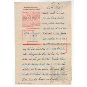 III Rzesza- List wraz z Kopertą z Obozu Koncentracyjnego Neueugamme z 19.01.1941 r. Pabianice