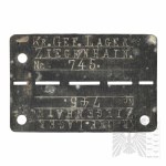 III Rzesza - Nieśmiertelnik Jeniecki Stalag XI A Ziegenhain nr 745 - po Polaku