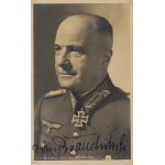 2 WŚ / III Rzesza Podpis z Certyfikatem Walther Von Brauchitsch