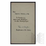 2 WŚ / III Rzesza Podpis Friedrich August Freiherr von der Heydte
