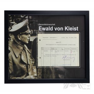 2 WŚ III Rzesza Niemiecka Podpis Feldmarszałka Ewald von Kleist
