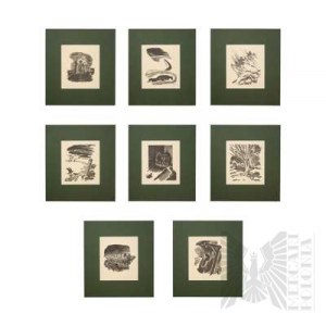 Stanislaw Ostoja-Chrostowski (1900 - 1947) -Set of 8 woodcuts from the series Siberia, 1936