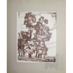 Autolitografia Artystów Legionistów 1935 - Stanisław Kamocki “Stanowisko Obserwatora II Sygnowany