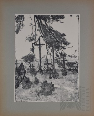 Autolitografia Artystów Legionistów 1935 - Stanisław Janowski - Cmentarz Legionistów w Wołczewsku