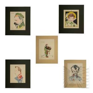 Henryk Hertz Barwiński (1877 - 1970) - Zestaw 5 autolitografii barwnych