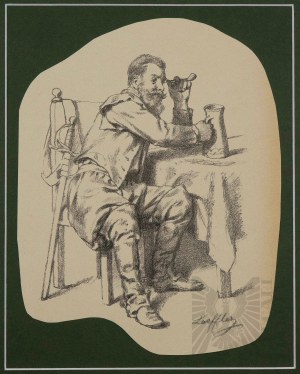 Leopold LOEFFLER (1827-1898), Żołnierz z Winem 1881