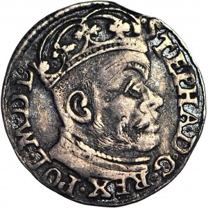 Stefan Batory, Trojak 1584, Olkusz GH-ID, kółeczka zamiast kropek