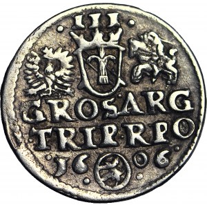 Zygmunt III Waza, Trojak 1606 Kraków, rzadki