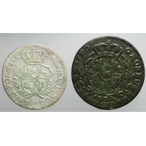 Stanisław A. Poniatowski, Zestaw dwóch monet: Półzłotek 1767 FS + trojak 1790 EB