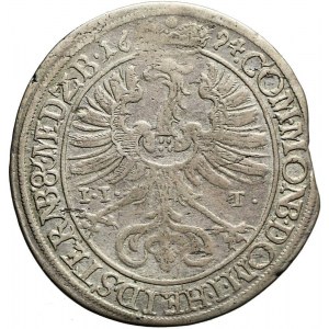 Śląsk, Księstwo Oleśnickie, Sylwiusz Fryderyk, 15 krajcarów 1694 II-T, Oleśnica