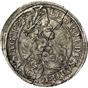 Śląsk, Leopold I, 3 krajcary 1698 CB, Brzeg, rzadsze