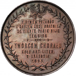 XIX w., Medal Kornel Ujejski i Józef Nikorowicz, 1893, brąz 45 mm
