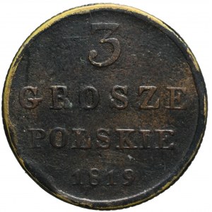 Królestwo Polskie, Aleksander I, 3 grosze 1819 IB, rzadkie