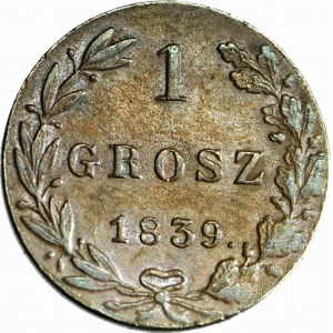 R-, Królestwo Polskie, 1 grosz 1839 MW, kropka po dacie