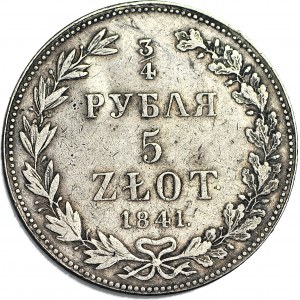 Zabór Rosyjski, 5 złotych = 3/4 rubla 1841, MW, Warszawa