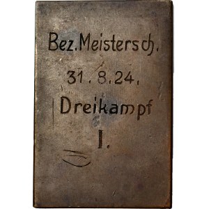 Śląsk, plakieta 1924 za 1 mc. na mistrzostwach jeździeckich