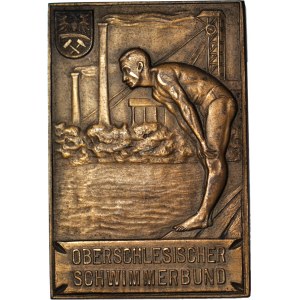 Śląsk, plakieta 1932 za 1 mc. na zawodach pływackich w Gliwicach, 3 x 100m